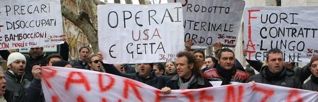 Redazione di Operai contro, Esplode la richiesta di ore di cassa integrazione a marzo. Con poco meno di 100 milioni di ore registrate lo scorso mese, la cig aumenta in tutti i suoi segmenti (ordinaria, straordinaria e deroga), sia sul mese che sull’anno. Le 96.973.927 ore registrate a marzo segnano infatti un incremento consistente su febbraio (pari ad un +22,44%), mentre da inizio anno il monte ore complessivo è pari a 265.043.645 per un +11,98% sul primo trimestre del 2012. Dietro questa mole di ore sono coinvolti da inizio anno circa 520mila lavoratori, che hanno subito un taglio del salario per 1 […]