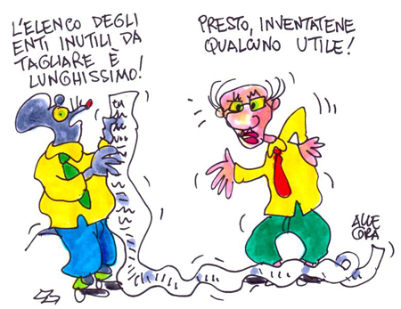 Caro Operai Contro, la camera dei deputati ha stanziato 350 mila euro per “spese per concorsi”, per nuove assunzioni da impiegare al taglio degli sprechi del personale. Non bastano gli oltre 1.500 dipendenti già occupati a Montecitorio con questi compiti. Se le nuove assunzioni non realizzeranno l’obbiettivo dichiarato, allora si procederà alla formazione dell’ennesimo ente inutile per abolire enti e parassiti inutili e strapagati. Alla fine ci sarà un ente inutile in più da mantenere, sottraendo fondi per i servizi sociali ed il welfare. Saluti schifati