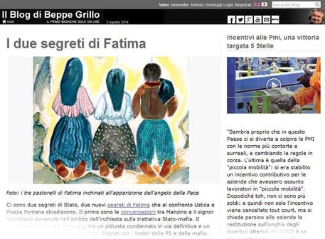 Operai Contro, sono un vostro lettore e vi invio un articolo del blog di Grillo Ci sono due segreti di Stato, due nuovi segreti di Fatima che al confronto Ustica e Piazza Fontana sbiadiscono. Il primo sono le conversazioni tra Mancino e il signor Napolitano avvenute nell’ambito dell’inchiesta sulla trattativa Stato-mafia. Il secondo è il patto del Nazareno tra un piduista condannato in via definitiva e un ex sindaco mai eletto in Parlamento. Segreti con i timbri della P2 e della mafia. Con la sostanziale abolizione del Senato siamo giunti all’epilogo di un percorso iniziato con Gelli e proseguito con l’omicidio di Falcone e Borsellino. Gli italiani […]