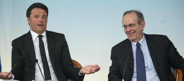 Redazione di operai Contro, la cupola del parlamento presieduta dal gangster Renzi ha terminato il summit. Era presente “il cadavere”, nome di battaglia di Padoan. Il gangster e il cadavere si sono lamentati perché la stronzata dell’aumento dell’occupazione, grazie alla libertà di licenziamento concessa ai padroni, è stata subito smascherata. Il summit ha deciso 16 miliardi di tagli che saranno fatti passare come 16 miliardi di donazione della banda del gangster di Firenze. Il summit non aumenterà l’IRPEF ( tanto c’è più poco da prelevare). La tassazione sarà aumentata dai comuni e dalle regioni. Renzi ha comunicato che avranno […]