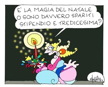Caro Operai Contro, la 13° mensilità è un miraggio per i 7 milioni di disoccupati e per i 6 milioni di lavoratori precari, per questi ultimi viene corrisposta a rate mensili, in base alle ore effettivamente lavorate, insomma così dissimulata nel concorrere a formare la paga oraria, è come se non esistesse. Chi ha un occupazione tradizionale, quest’anno può toccare con mano che Renzi taglia le tasse ai ricchi e, – notizia di questi giorni ai possessori di yacht – mentre tartassa le tredicesime di operai e lavoratori dipendenti che vengono falcidiate del 31%., rispetto a quanto stabilito dal […]