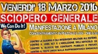 Lo sciopero riguarda numerose categorie: dai facchini della logistica ai dipendenti delle aziende di trasporto (aerei, treni, mezzi pubblici), gli  insegnanti e il personale scolastico, Le ragioni sono numerose: – continui attacchi ai diritti dei lavoratori, leggi che restringono i diritti sindacali, blocco salariale, – per la libera circolazione dei popoli ed eguali diritti agli immigranti, – contro la guerra e qualsiasi intervento militare dell’Italia in Libia o altri Paesi. Lo sciopero è anche: – contro la controriforma del sistema educativo, che sottrae risorse alle scuole pubbliche per darle alle private, e che offre ai padroni il lavoro gratuito […]