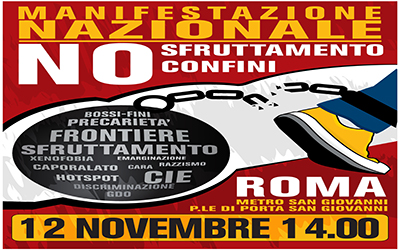 Redazione di Operai Contro, ormai la processione a Roma non si nega a nessuno. ti riporto dal sito SiCobas: ” Pubblichiamo di seguito il comunicato della Rete Campagne in lotta che lancia la manifestazione nazionale di Sabato 12 Novembre a Roma. Il SI.Cobas è tra gli organizzatori dell’evento e organizzarà sei pulman che partiranno da Foggia, dalla Calabria, da Milano, da Piacenza-Parma-Modena e da Bologna. 12 NOVEMBRE: MANIFESTAZIONE NAZIONALE CONTRO IL REGIME DI CONTROLLO DELLA MOBILITA’ E CONTRO LO SFRUTTAMENTO!” Intanto lo sfruttamento continua. Intanto i licenziamenti continuano Le passeggiate Romane non servono a  niente, neanche alla pubblicità Un […]