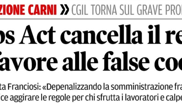 Redazione di Operai Contro, i dirigenti sindacali della CGIL sono preoccupati La Flai Toscana esprime estrema preoccupazione per quanto emerso dall’indagine della Guardia costiera e dei Carabinieri, che ha appurato a Livorno l’esistenza di fenomeni di caporalato anche nell’ambito della pesca. “Secondo il quadro offerto dalle autorità, la vicenda è iniziata l’8 giugno 2016 con il fermo di un uomo, a bordo di un motopeschereccio, per un controllo. Egli, mentre veniva avvicinato, ha gettato un lavoratore in mare perché arruolato irregolarmente. Il senegalese è stato poi salvato da un bagnino.” Cari dirigenti del sindacato preoccupatevi. Il caporalato funziona anche nei […]