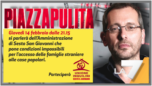 Riceviamo dall'Unione Inquilini di Sesto San Giovanni e pubblichiamo la denuncia dell'azione discriminatoria contro cittadini stranieri del sindaco e dell'assessore alla casa. Azione, accertata come discriminatoria dal tribunale di Milano, che ad oggi non hanno ancora rimosso, i fuorilegge. 