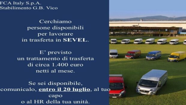 Anche alla Stellantis di Pomigliano si è firmato l’accordo per l’esodo incentivato e contemporaneamente cresce la pressione dell’azienda per “invogliare” alla trasferta in altri stabilimenti.