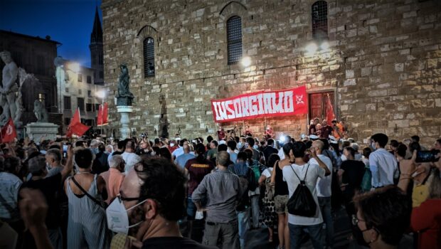 Volantino distribuito alla manifestazione del 11 agosto 2021 a Firenze dal Partito Operaio