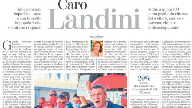 La Fornero scrive a Landini sulle pensioni, lo alliscia per spingerlo ad accettare un allungamento dell’età pensionabile. Conoscendo i capi sindacali il pericolo è imminente. Convincere un operaio delle linee sarebbe invece del tutto impossibile