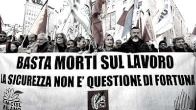 Che strano, agitano la questione della sicurezza sociale, chiedono più repressione per la piccola delinquenza comune per dare addosso agli emigrati, ma passano sotto silenzio la vera emergenza sociale, gli assassinii degli operai mandati a lavorare, senza sicurezza, dai  padroni per i loro profitti.